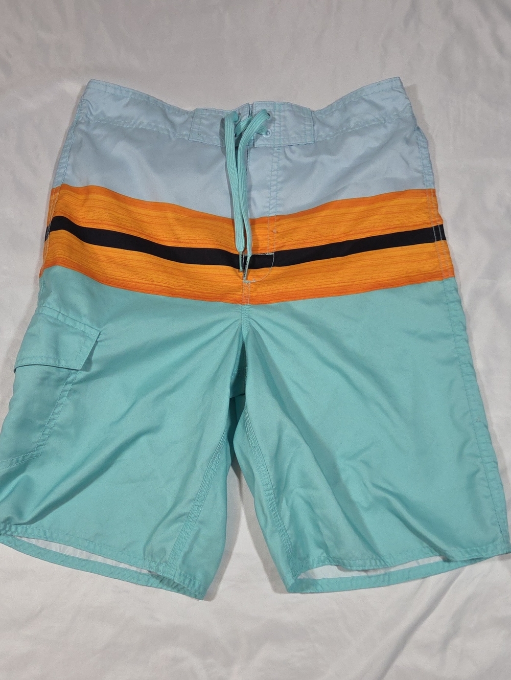 Joe Boxer Blue Color Block Swim Trunks Size Large